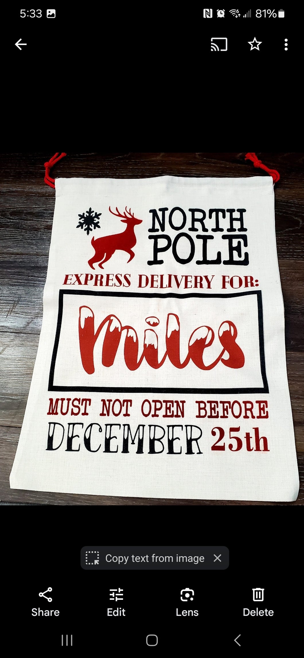 Custom Santa sacks