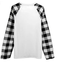 Load image into Gallery viewer, Xmas plaid raglans
