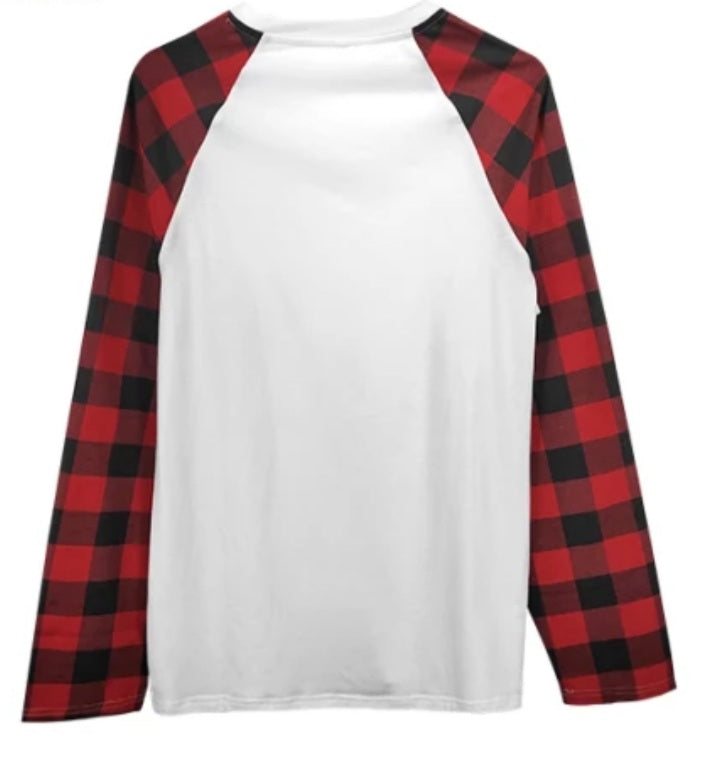 Xmas plaid raglans